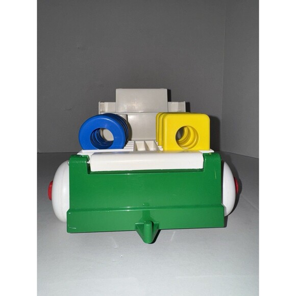VTG Johnson & Johnson Green Plastic Toy Truck W Stackable Shapes 1983 Bears - Picture 4 of 6
